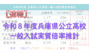 令和８年度兵庫県公立高校一般入試実質倍率推計