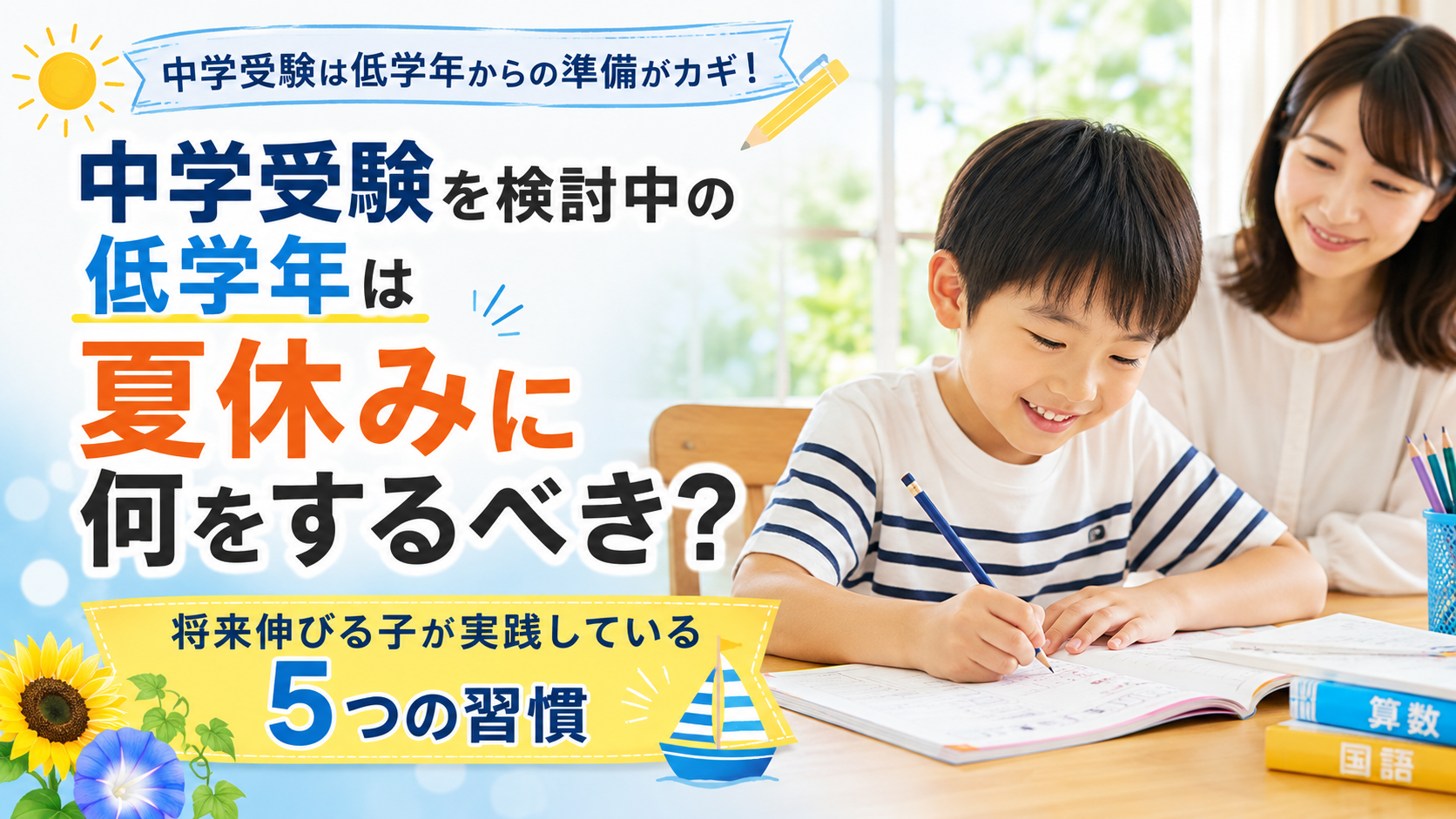 中学受験を目指す小学4年生が夏休みにするべきこと【西宮・中学受験】