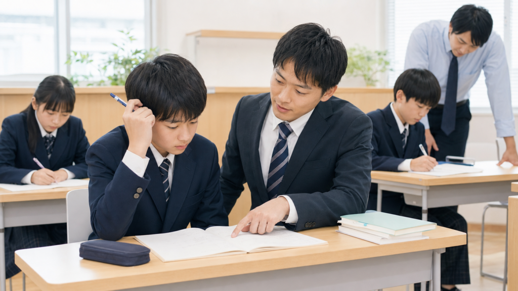 体験授業では、お子様や周りの生徒さんがどのように指導してもらっているかを確認することが重要です。